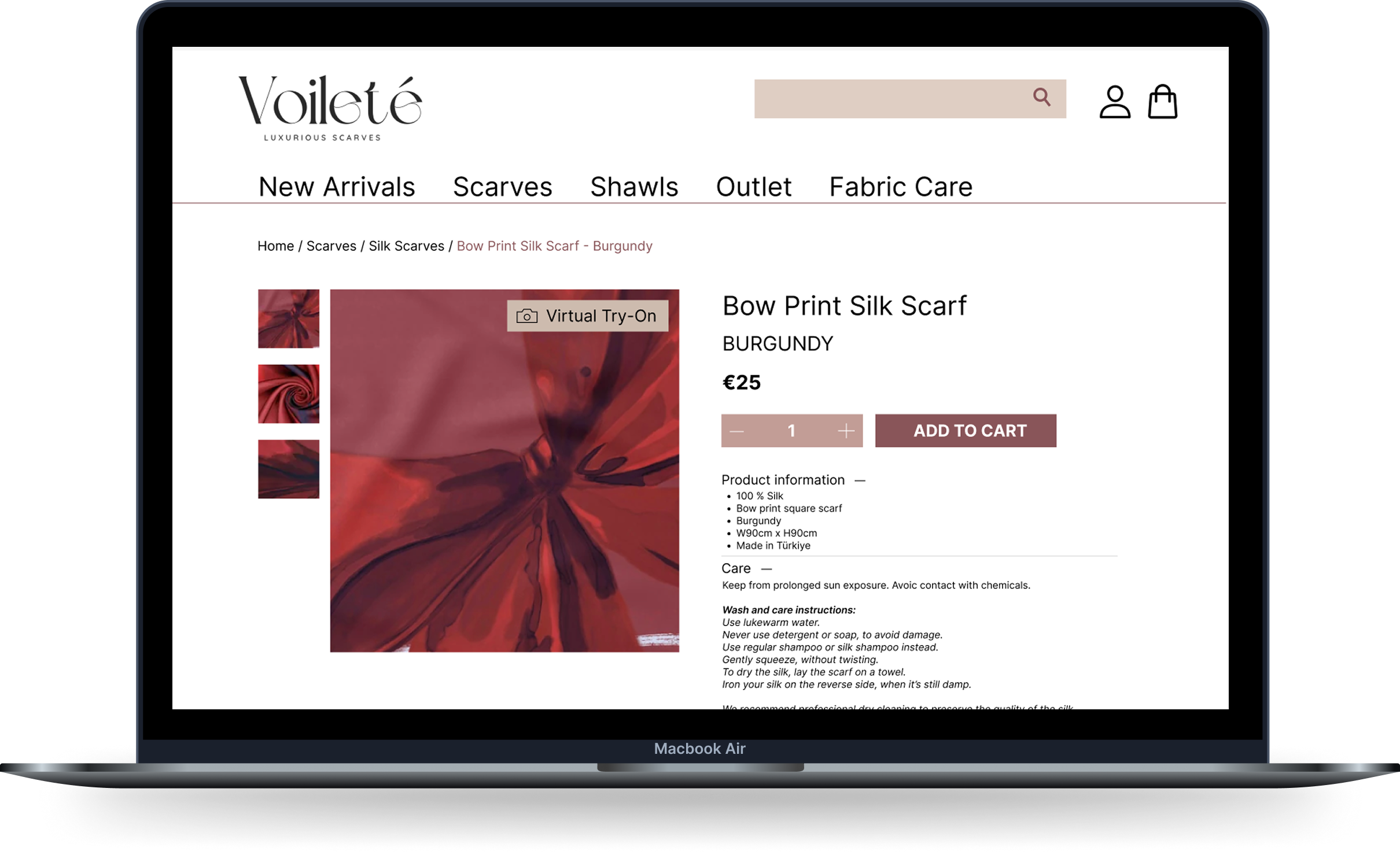 Voileté  Product Page
