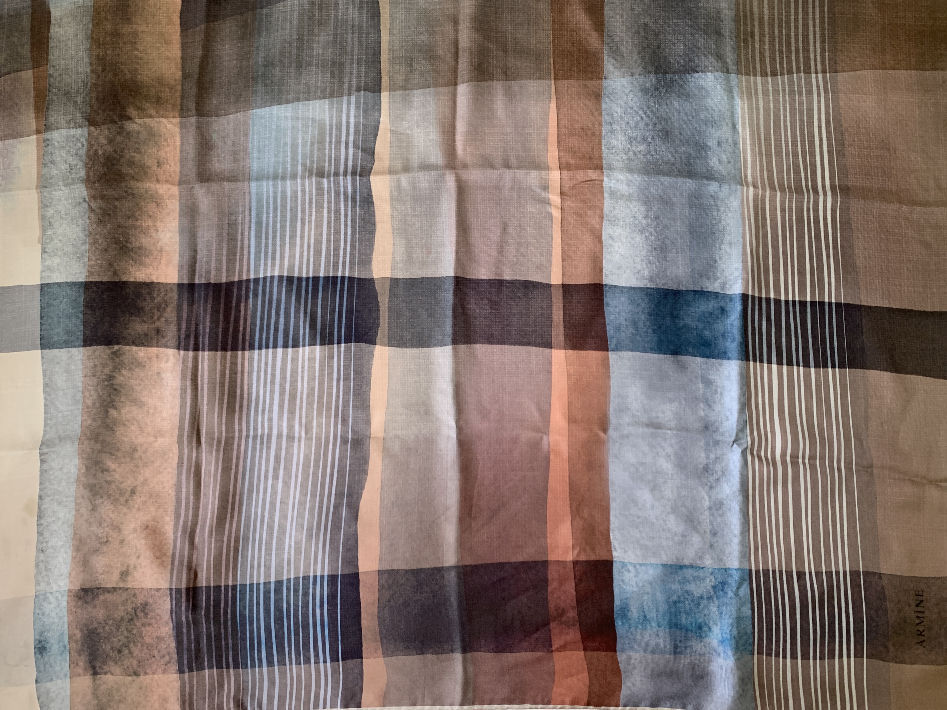 Printed Cotton Scarf - Blue