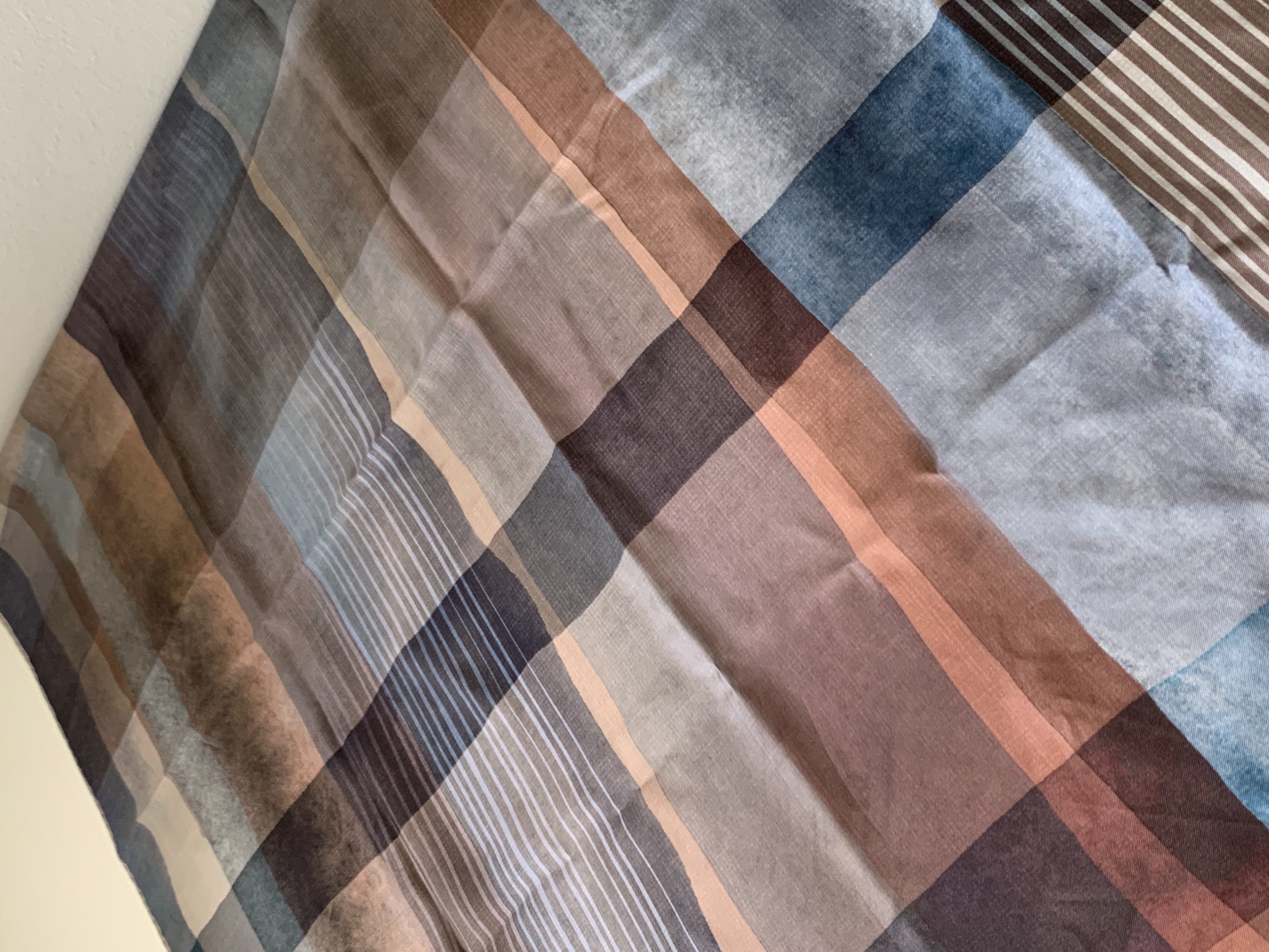 Printed Silk Chiffon Shawl - Baby Blue